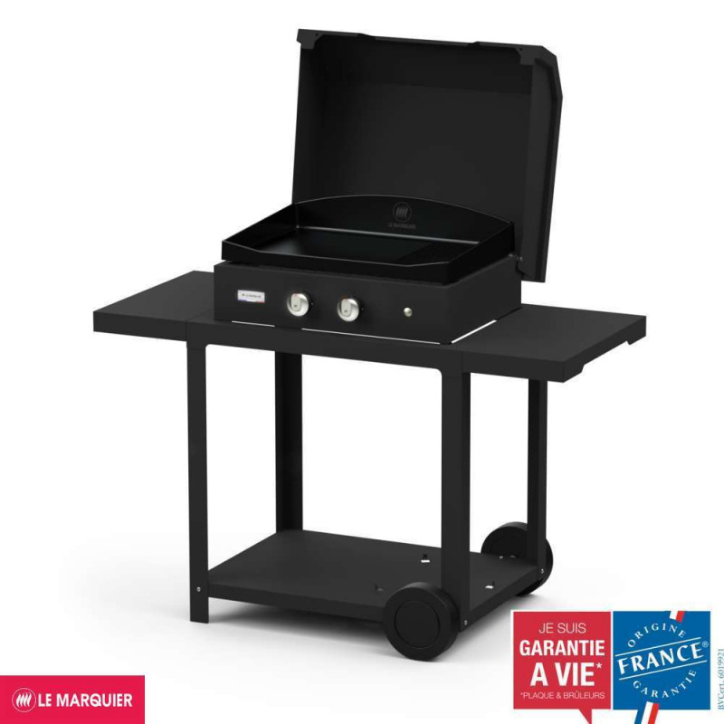 Plancha à gaz PURE GRILL 260 noire avec chariot -