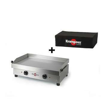 Plancha électrique Samba 2 foyers en inox avec hou