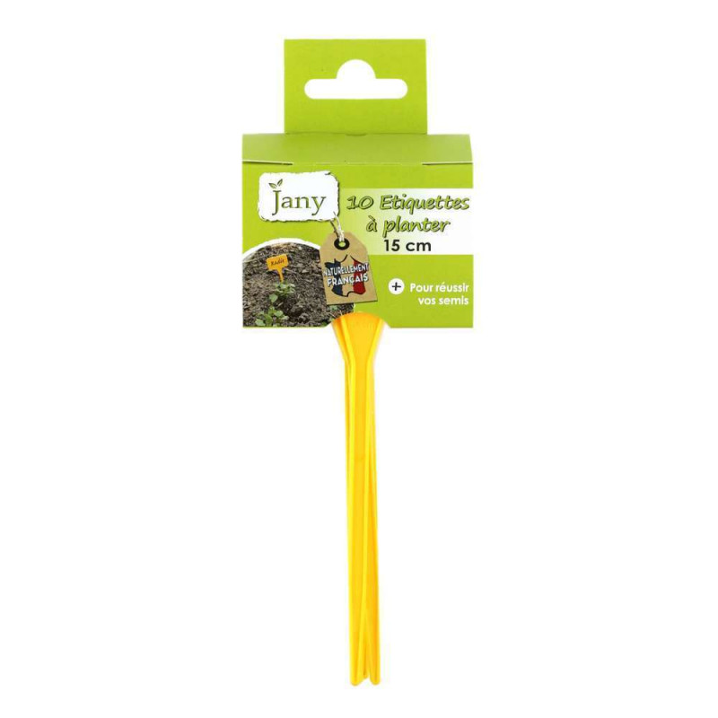 Lot De 10 Etiquettes 15 cm A Planter Jaune