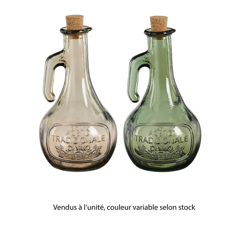 Jarre à vinaigre en verre recyclé, coloris beige o
