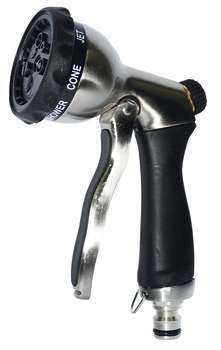 Pistolet métal brossé avec pomme 7 fonctions
