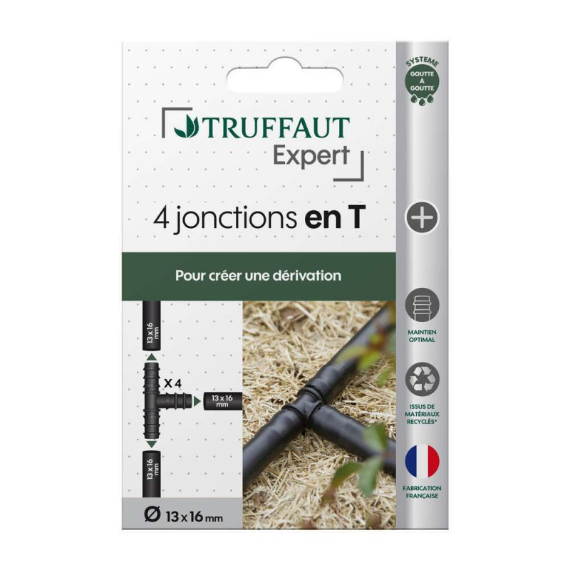 4 jonctions en T tuyau goutte à goutte