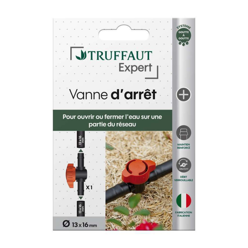 Vanne d'arrêt pour tuyau 13 x 16 mm