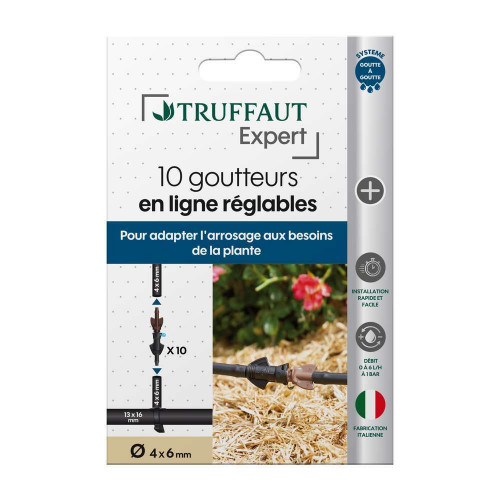 10 goutteurs en ligne goutte à goutte réglables de