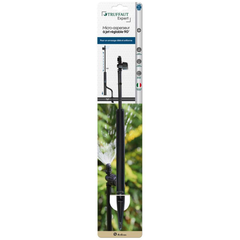 Kit jet réglable 90° télescopique sur pic - Arrosa