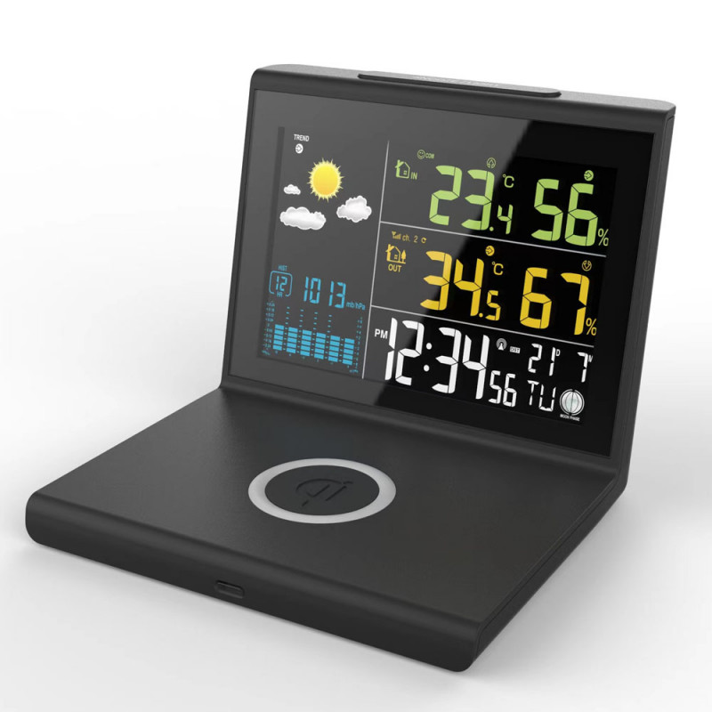 Station météo couleur chargeur induction cpateur e