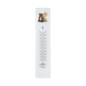 Thermomètre tôle peinte chien/chat 20 cm