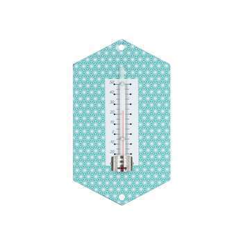 Thermomètre tôle peinte bleu scandinave 15cm