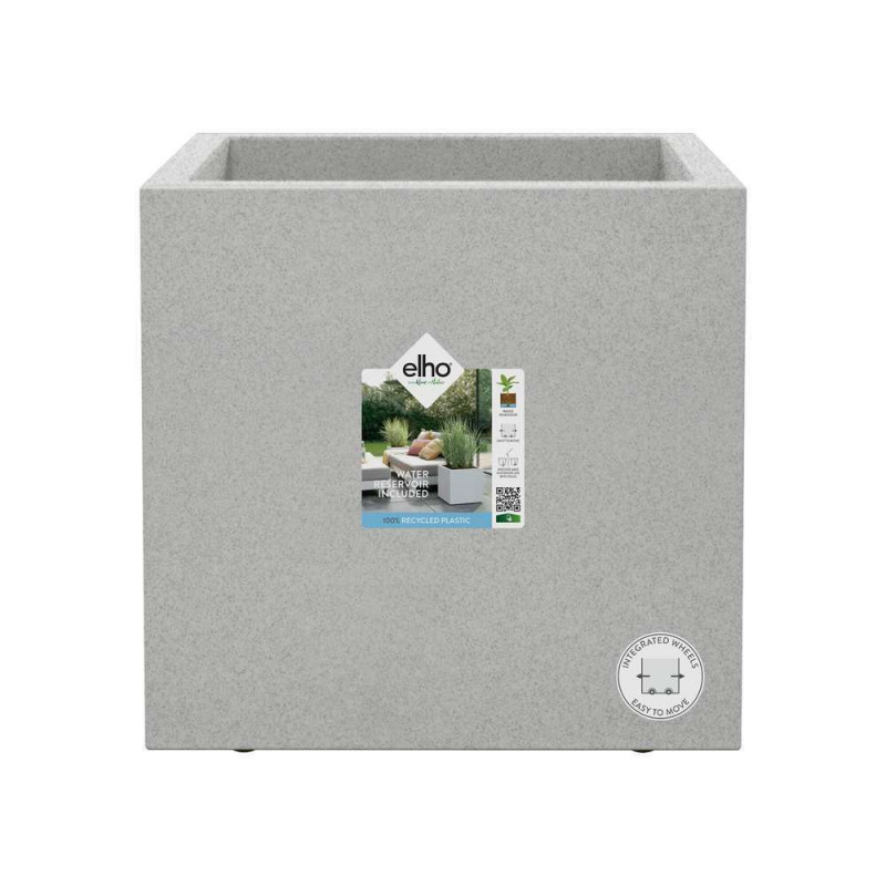 Pot Vivo Next carré en polypropylène ciment - 29,5
