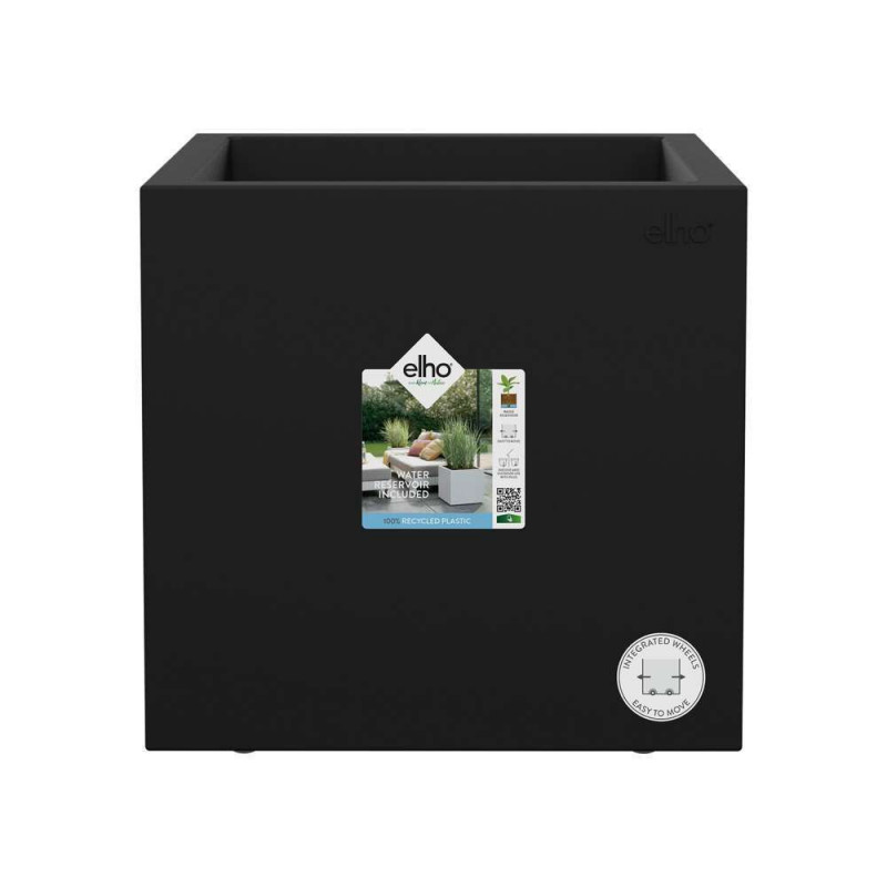 Pot Vivo Next carré en polypropylène noir - 29,5x2