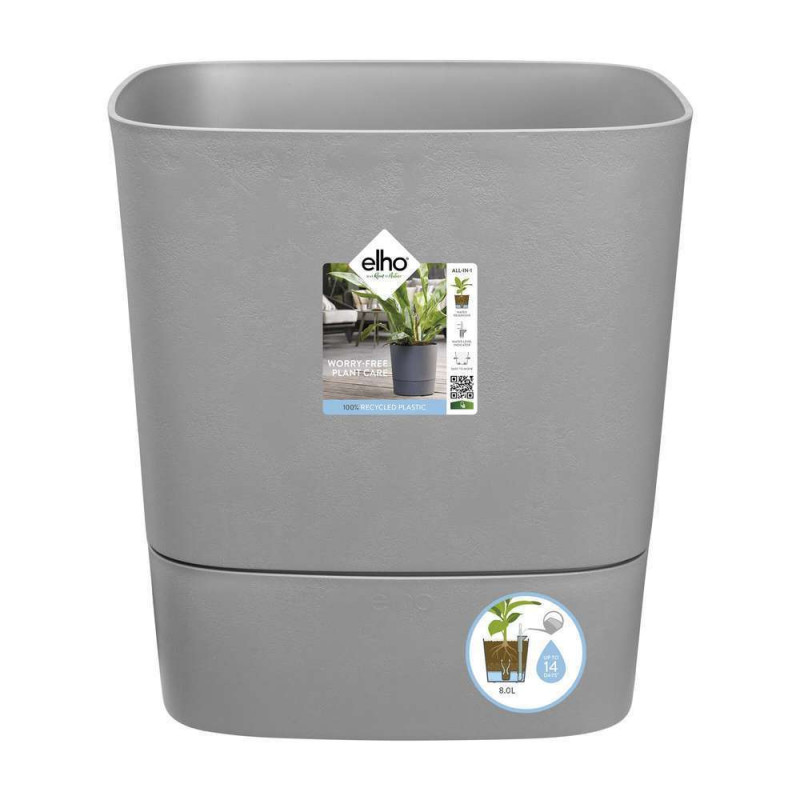 Pot Greensense Aqua Care ciment carré, avec réserv