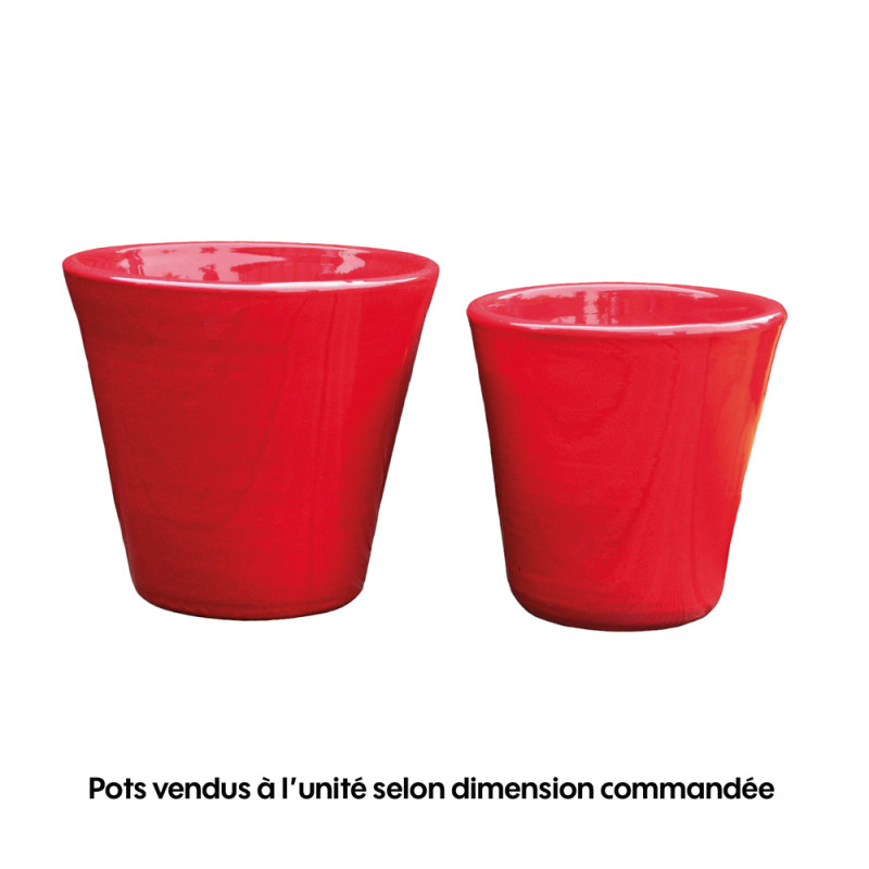 Pot Odyssée coquelicot - D. 23xH. 21cm