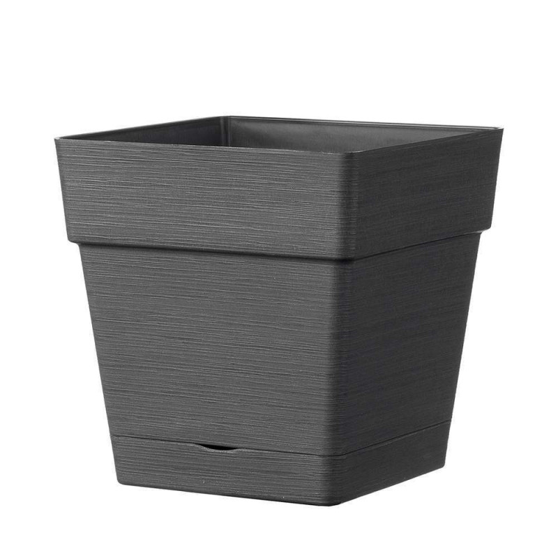 Pot carré Save R à réserve d'eau en plastique anth