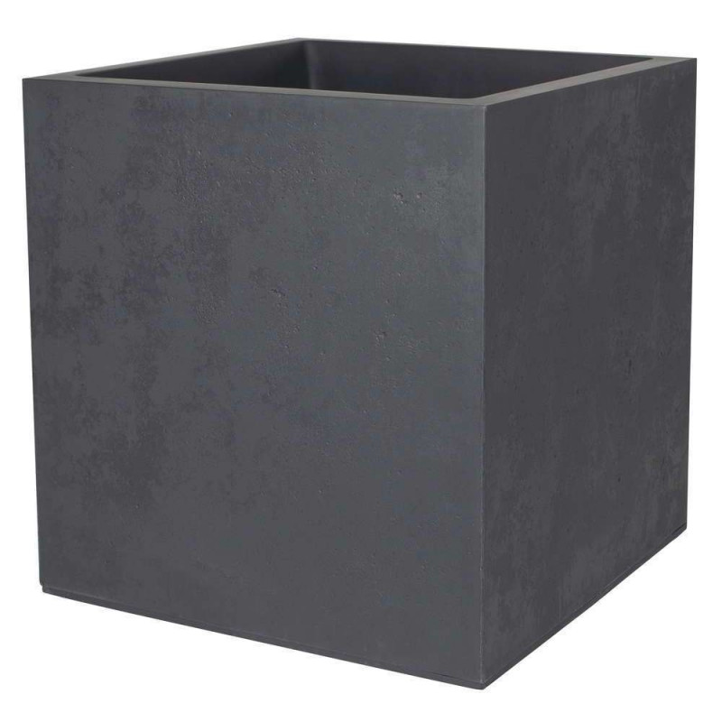 Pot Basalt carré en polypropylène anthracite - D.