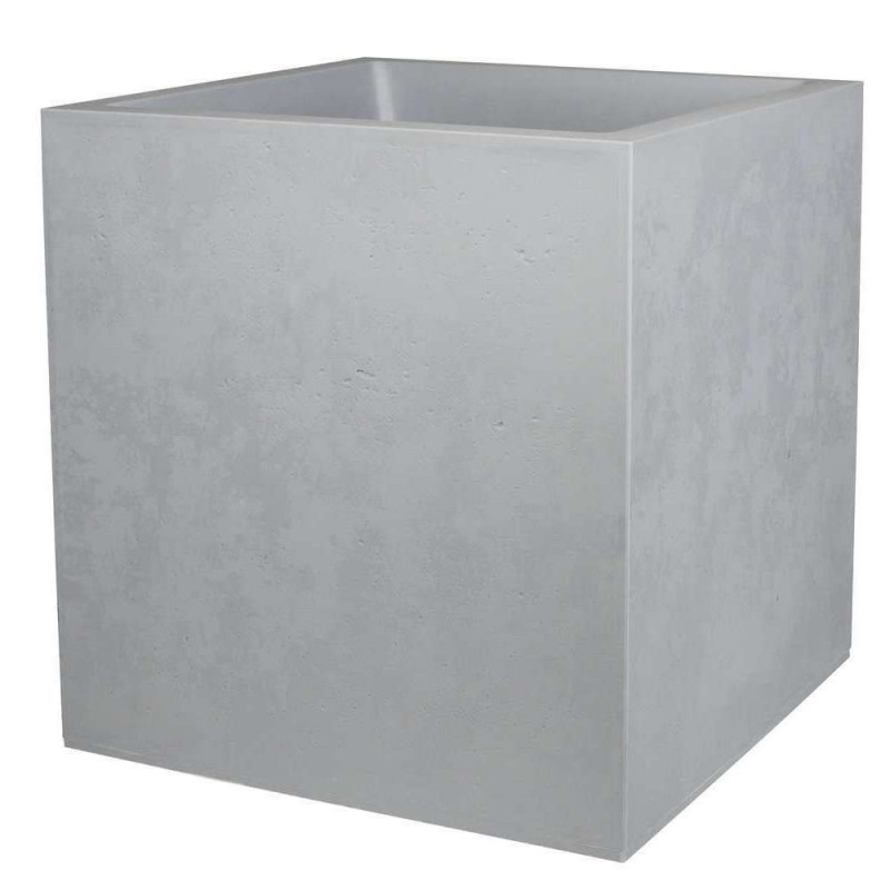 Pot Basalt carré en polypropylène gris béton - 39,