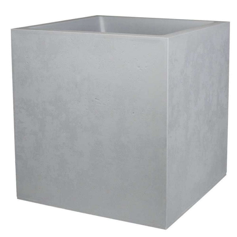 Pot Basalt carré en polypropylène gris béton - 49,