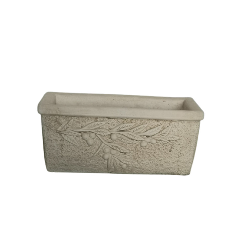 Vase rectangulaire Olives ton pierre - L. 38xl. 20