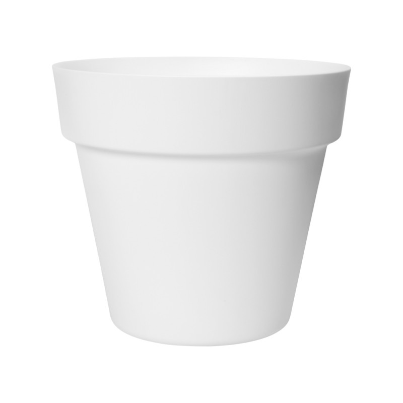 Pot de fleurs en plastique 100% recyclé Paris blan