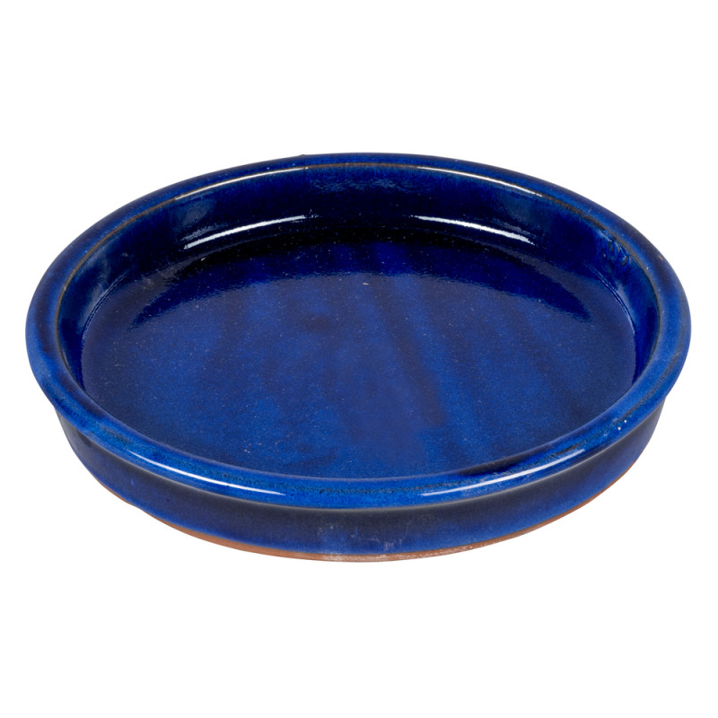 Soucoupe Shanghai ronde bleu - D. 25cm