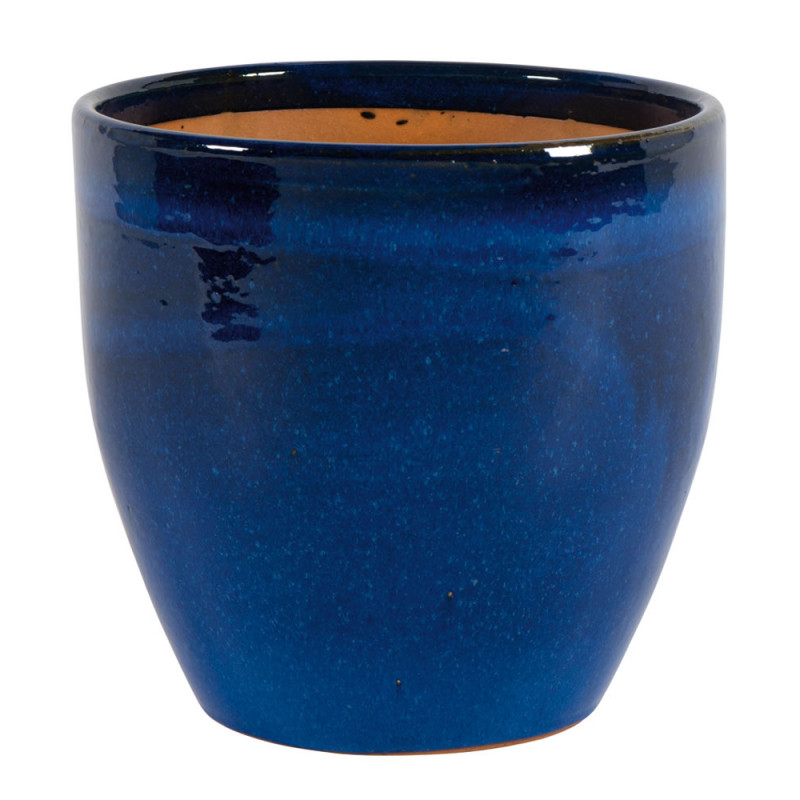 Pot émaillé en grès Corsica 01H Bleu aqua - D. 27x