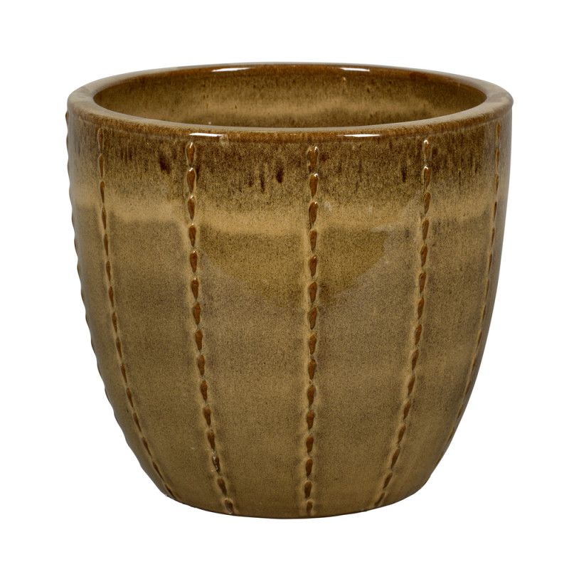 Pot émaillé en grès Séoul 10-01M Moka - D. 38xH. 3