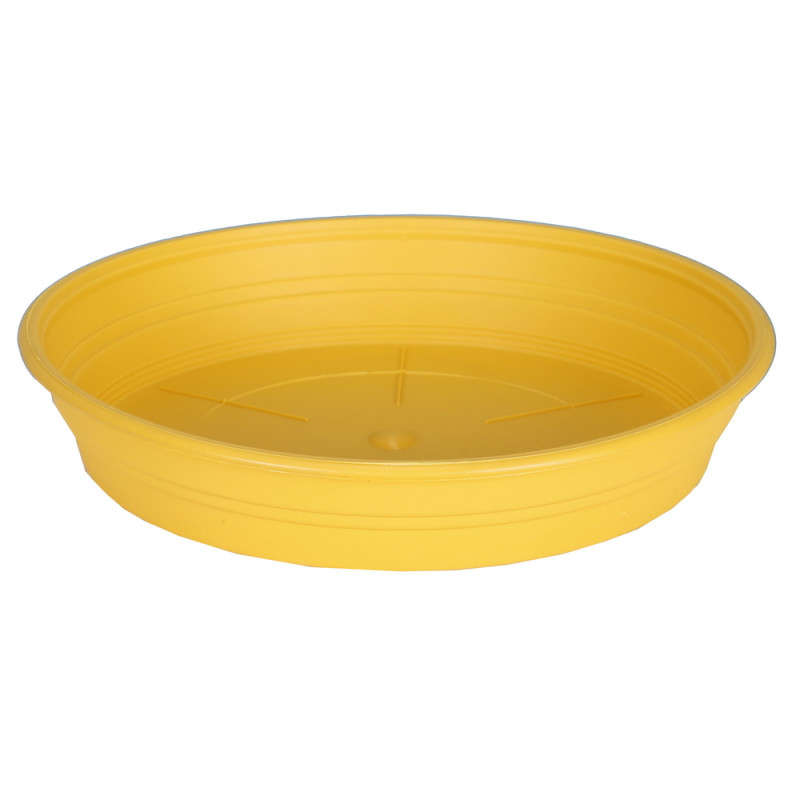 Soucoupe ronde jaune - D. 12cm