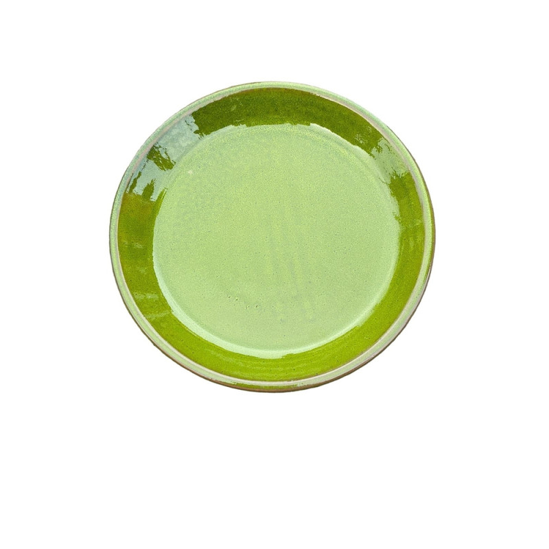 Soucoupe en terre cuite émaillée, coloris forêt -