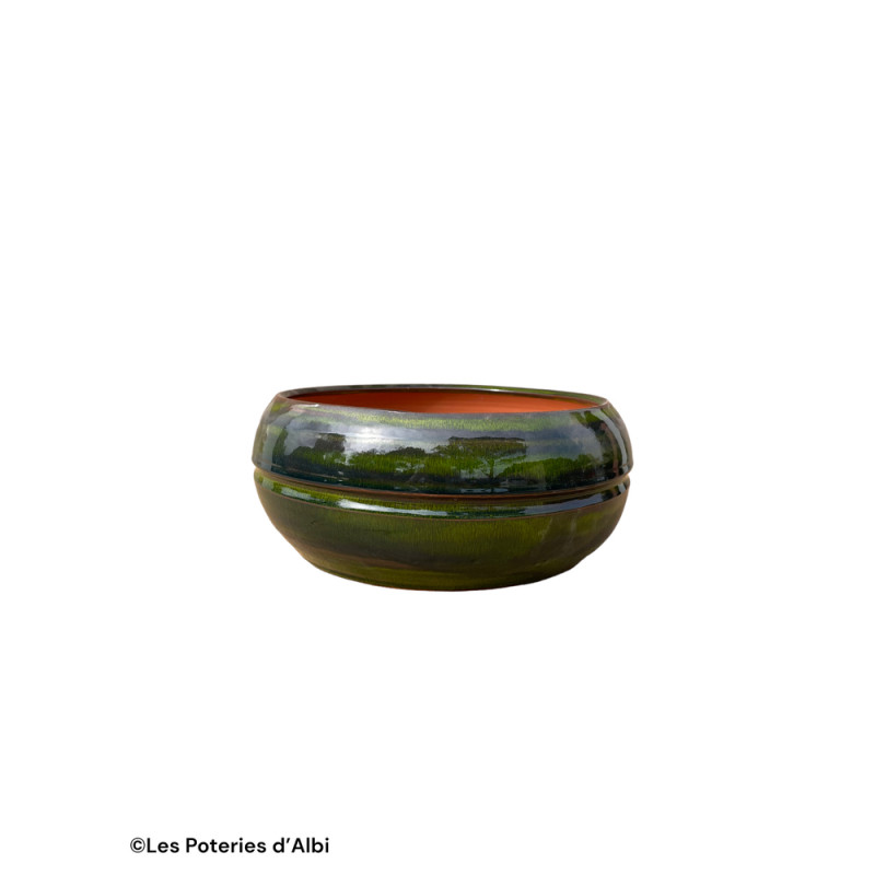 Coupe Melilo en terre cuite émaillée, coloris forê