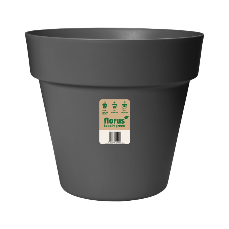 Pot de fleurs en plastique 100% recyclé Paris anth