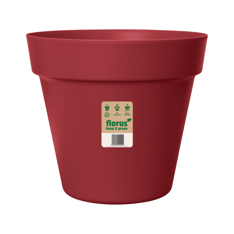Pot de fleurs en plastique 100% recyclé Paris roug