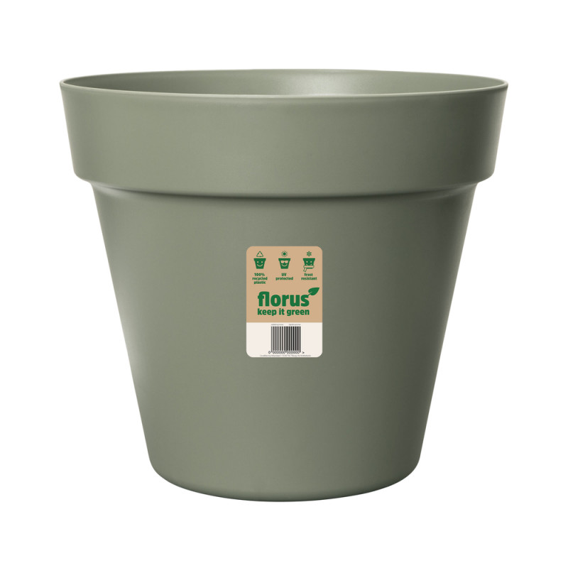 Pot de fleurs en plastique 100% recyclé Paris vert