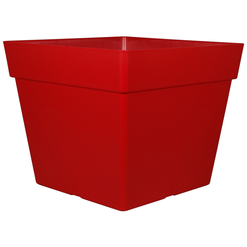 Pot carré Enzo 30, coloris Rubis - L. 29xl. 29xH.