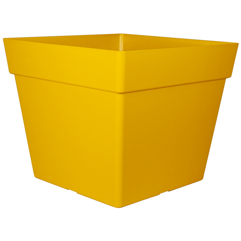 Pot carré Enzo 40, coloris Pollen - L. 39xl. 39xH.