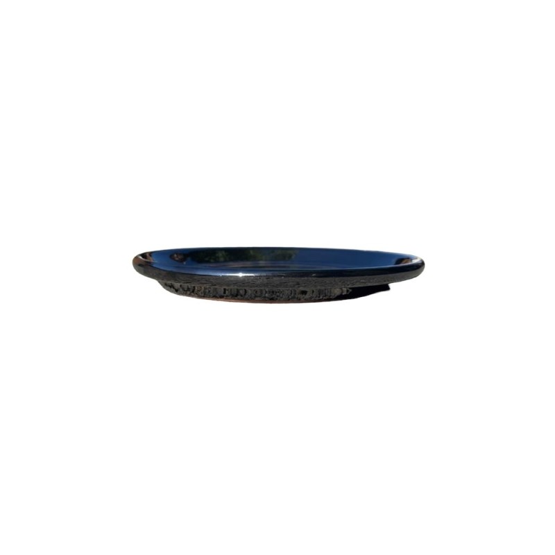 Soucoupe ronde en terre cuite émaillée, coloris mé