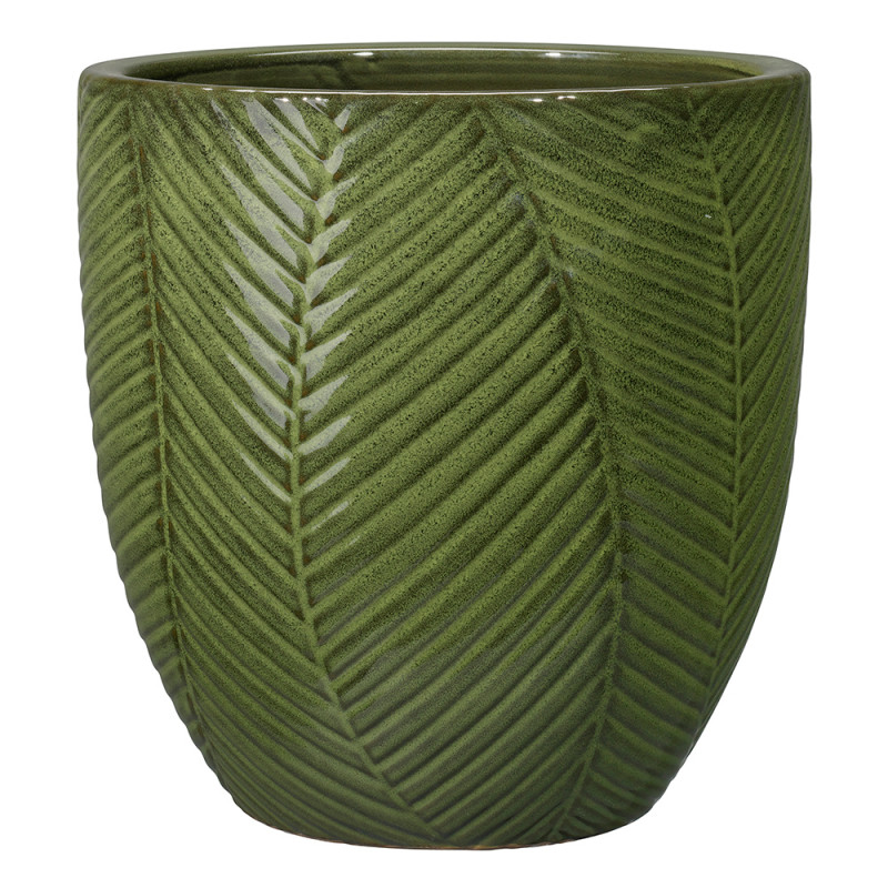 Pot Tropic en terre cuite émaillée, coloris vert -