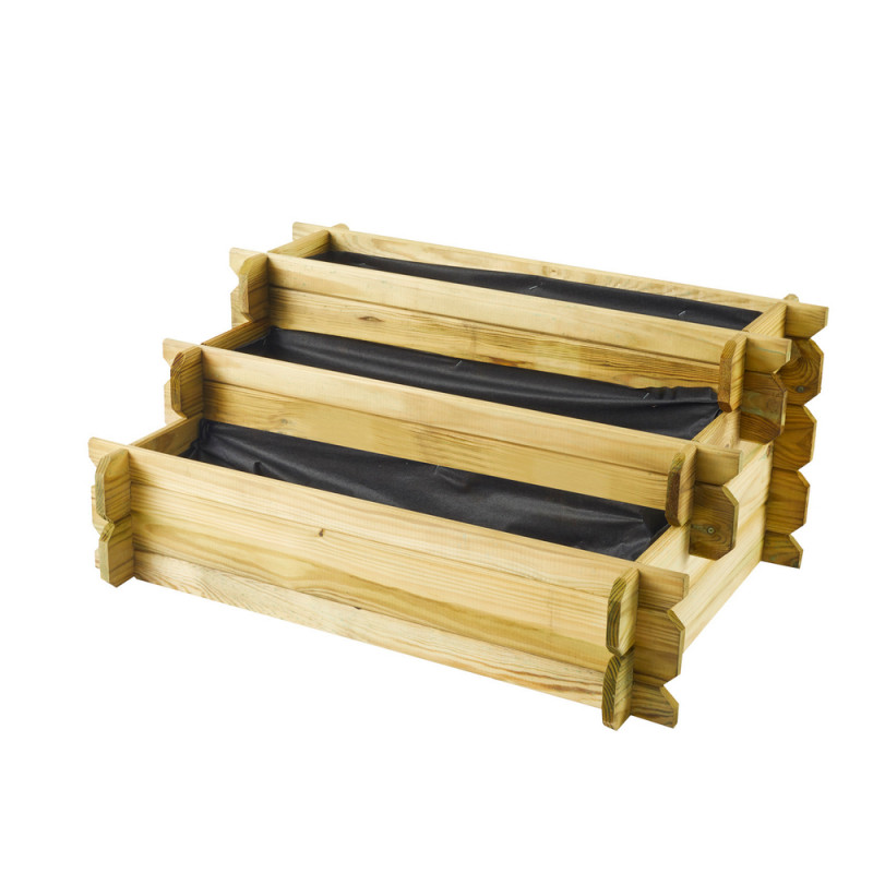 Carré potager Angelic - 110L L80xl60xH36cm - 3 éta