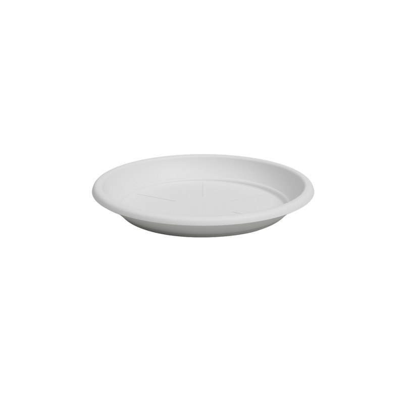 Soucoupe ronde, coloris blanc - D. 13cm