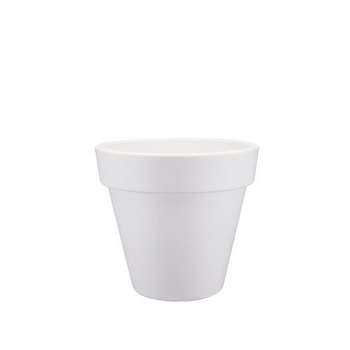 Pot Pure Round rond en plastique blanc - D. 49 cm