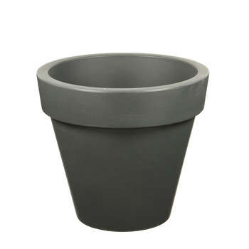 Pot Pure Round en plastique rotomoulé anthracite -