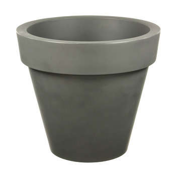 Pot Pure Round rond en plastique anthracite - D. 6