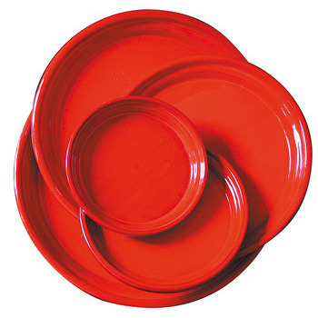 Soucoupe: terre cuite ronde coquelicot d.42cm