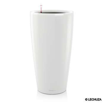Pot Rondo en polypropylène, blanc Ø 40 x H. 75 cm