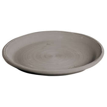 Soucoupe ronde en terre cuite grise Ø 33cm