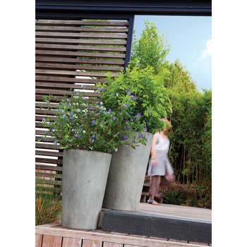 Pot haut Tankian, gris ciment Ø 50,5 x H. 71,5 cm