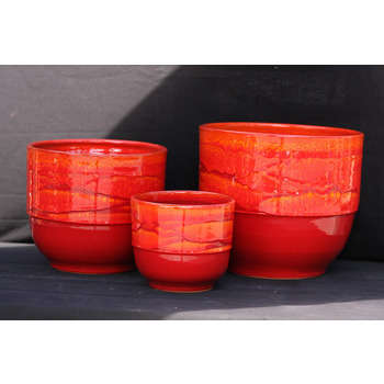 Pot d'intérieur Vase à rebord T. C émaillée Soleil