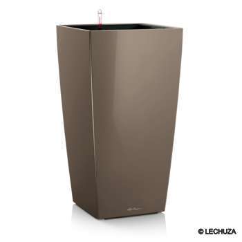 Pot Cubico Premium en polypropylène, taupe L. 30 x