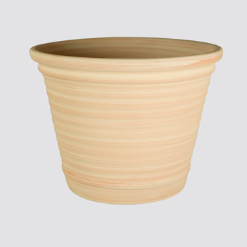 Pot Cuvier strié en terre cuite claire Ø 25 x H. 2