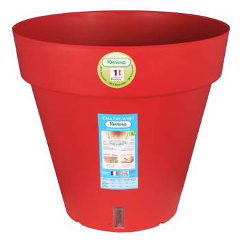 Pot Loft réserve d'eau : rond, rouge, d.30cm