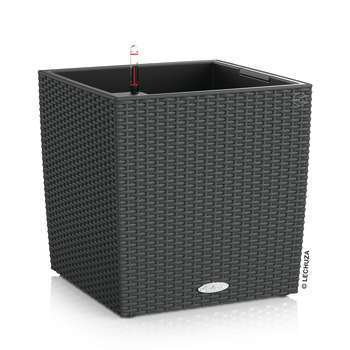 Pot Cube Cottage en polypropylène, granit L. 30 x