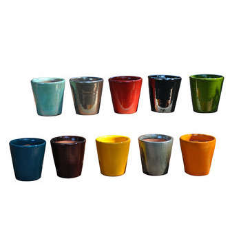 Pot d'intérieur Iliade, coloris mix Ø 10 x H. 10 c